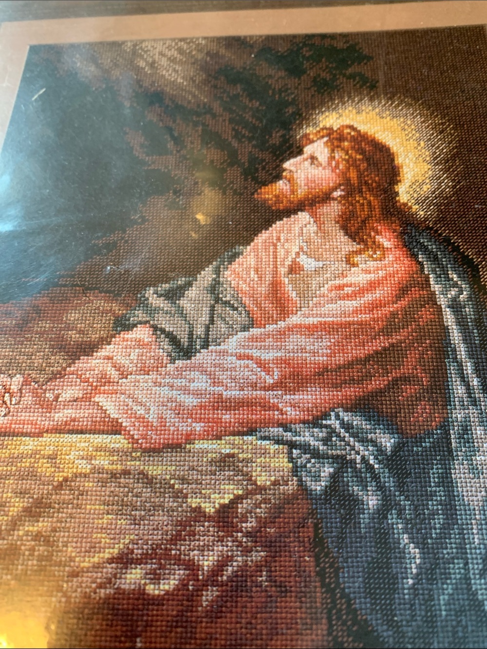 Bucilla Jesus in Gethsemane Framed Cross Stitch Kit - Multicolor